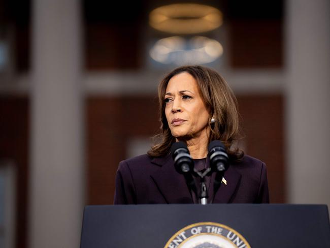 WASHINGTON, DC - NOVEMBER 06: Democratic presidential nominee, U.S. Vice President Kamala Harris pauses while speaking on stage as she concedes the election, at Howard University on November 06, 2024 in Washington, DC. After a contentious campaign focused on key battleground states, the Republican presidential nominee, former U.S. President Donald Trump was projected to secure the majority of electoral votes, giving him a second term as U.S. President. Republicans also secured control of the Senate for the first time in four years.   Andrew Harnik/Getty Images/AFP (Photo by Andrew Harnik / GETTY IMAGES NORTH AMERICA / Getty Images via AFP)