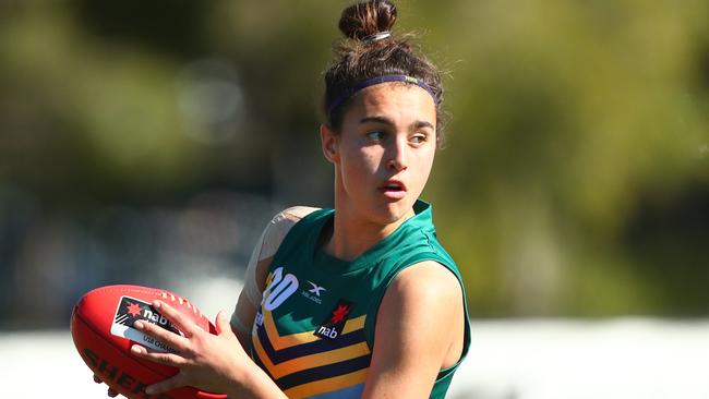 Brenna Tarrant competing at the AFLW under 18s championship on th Gold Coast earlier this year.