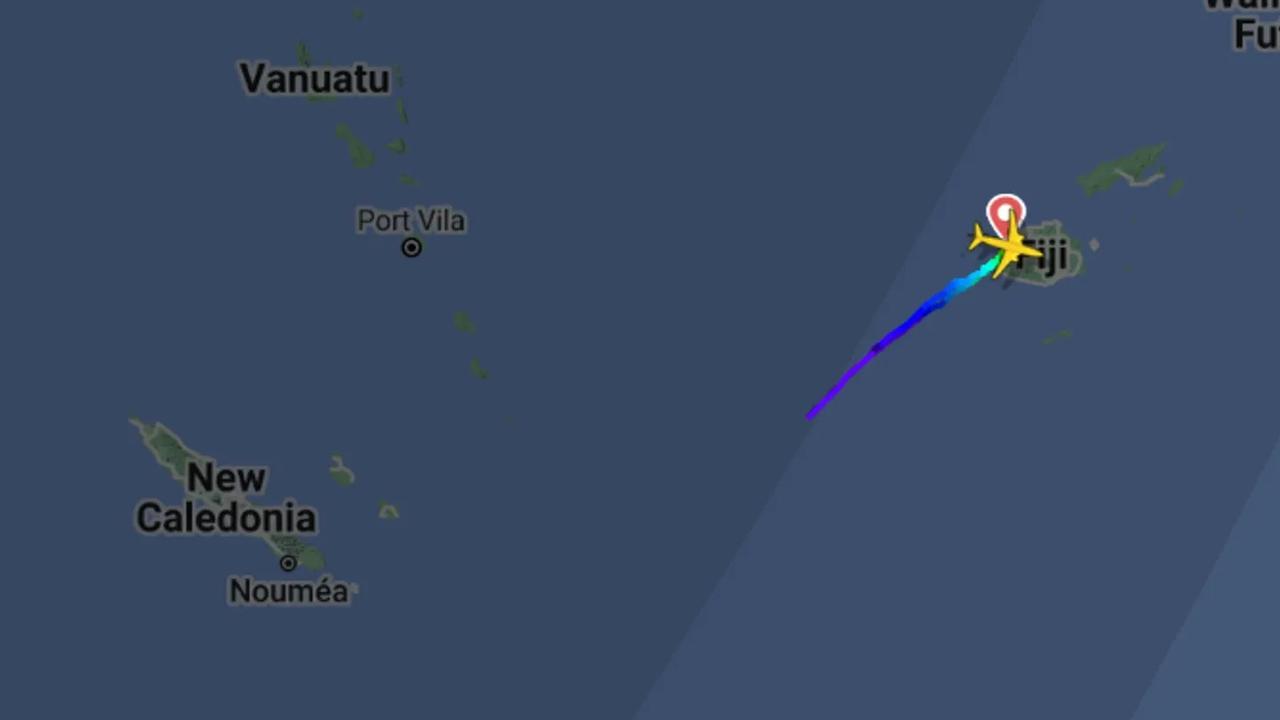 Qantas flight QF102 flight turned back to Nadi Fiji. Picture: Flightradar24.com