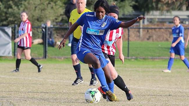 The teenager in action for Skye United.