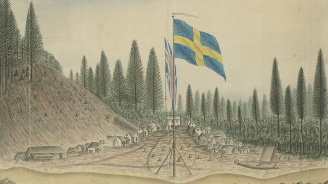 The Settlement On Norfolk Island in 1790, by George Raper. Picture: State Library of NSW