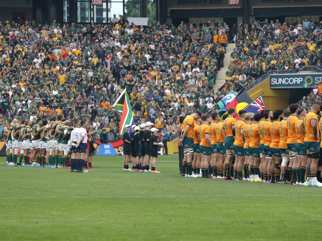 The world champion Springboks enjoyed massive support at Suncorp Stadium. Picture: Getty Images