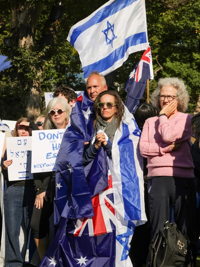 The Jewish community held a rally at the campus earlier this month, against what Jews say is increasing anti-Semitism on campuses. Picture: NCA NewsWire / Ian Currie