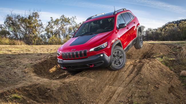 Canyon fodder: Cherokee’s global preview tackled a rugged off-road course near Hollywood.