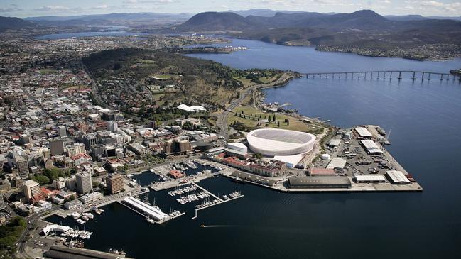 New designs of what Hobart's new AFL stadium at Macquarie Point could look like. Images supplied by AFL