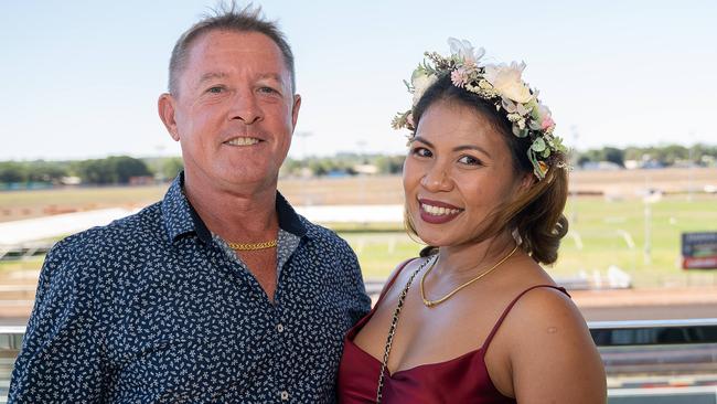 Shayne Melbourne and Noi Melbourne at the 2023 Darwin Cup Carnival Guineas Day. Picture: Pema Tamang Pakhrin