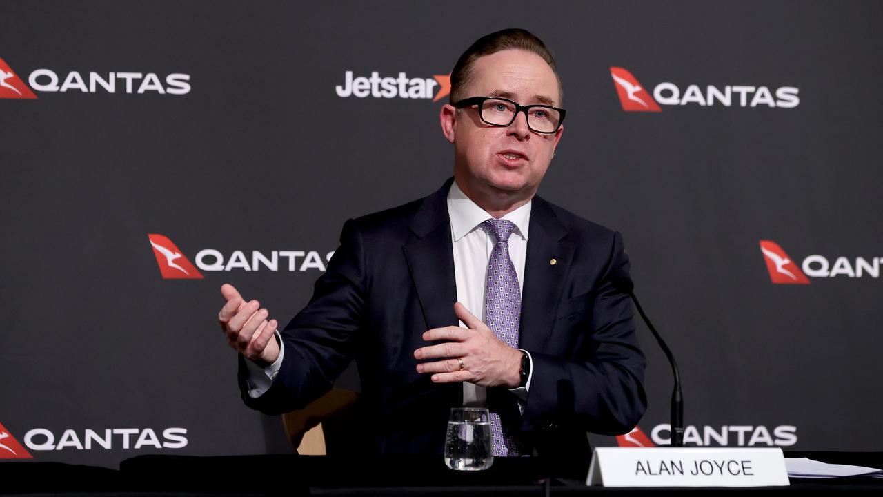 Qantas boss Alan Joyce said the first half of fiscal 2022 had been ‘one of the worst halves of the entire pandemic’, with most Australians in prolonged lockdowns. Picture: Dylan Coker / NCA NewsWire