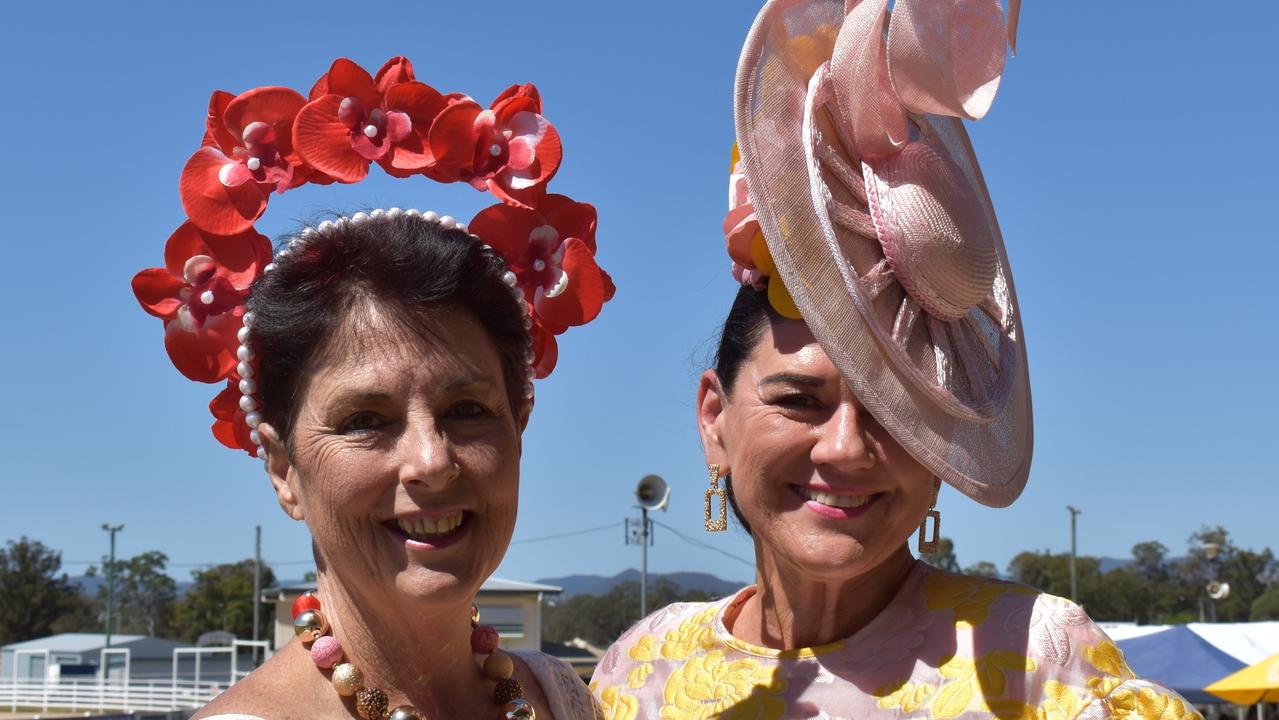 Barbara Thompson and Verelle O'Shanesy at the Gympie Times Ladies Race Day 2021. Photo: Elizabeth Neil