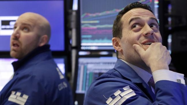 The Dow Jones index plunged 4.6 per cent overnight. Pic: AP