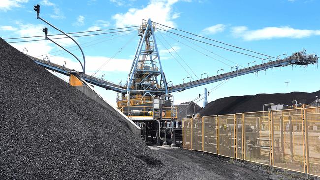 Coal being loaded at the Port of Brisbane. Picture: AAP/John Gass