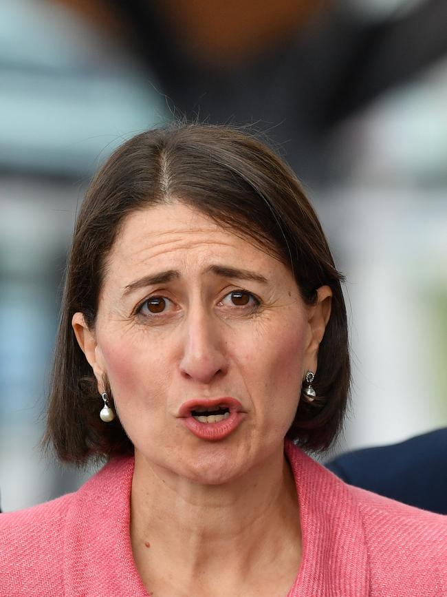 Premier Gladys Berejiklian at Norwest Station for her first Sydney Metro train ride on Tuesday. Picture: AAP