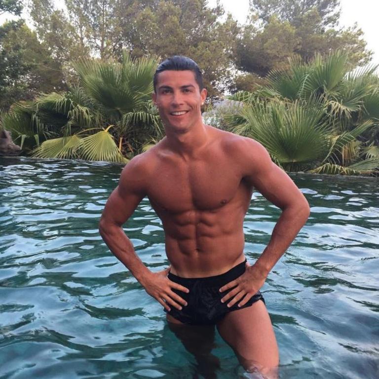 Cristiano Rolando poses poolside in Ibiza, “Enjoy.” Picture: Instagram