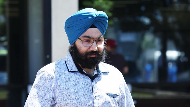 Rajkaran Singh leaves the Cairns Supreme Court after giving testimony in the murder trial of Rajwinder Singh, who has pleaded not guilty to the murder of Toyah Cordingley on Wangetti Beach north of Cairns on October 21, 2018. Picture: Brendan Radke