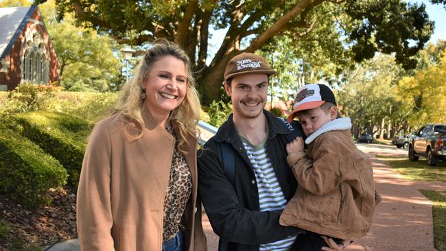 Helen, Thomas, and Oliver Hemmings at Grammar Downlands Day, Saturday, August 19, 2023. Picture: Peta McEachern