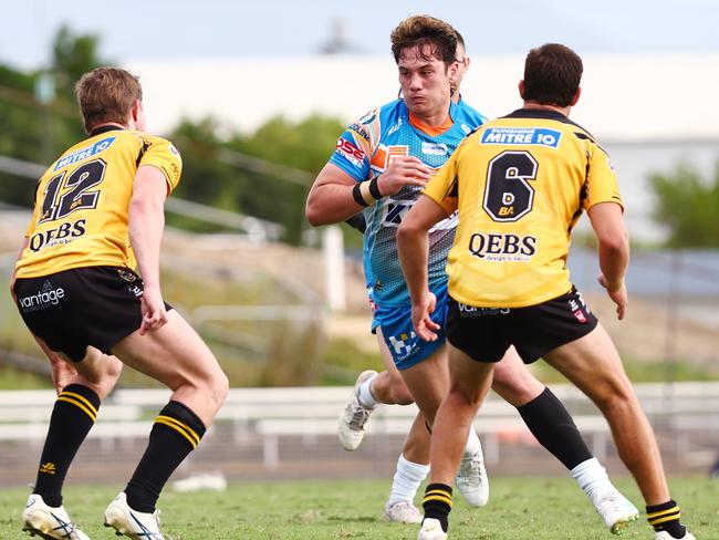 Pride's Mason Kira in the Hostplus Cup Queensland Rugby League (QRL) match between the Northern Pride and the Sunshine Coast Falcons, held at Barlow Park, Cairns Picture: Brendan Radke