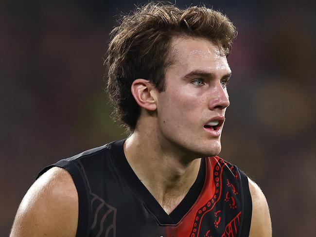 MELBOURNE. 21/05/2022..   AFL Round 10. Dreamtime at the G. Richmond vs Essendon at the MCG.   Zach Reid of the Bombers    . Photo by Michael Klein