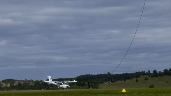 The team from Rotorwing Helicopter Services retrieved a Jabiru ultralight which had been forced to make an emergency landing at Tatham.