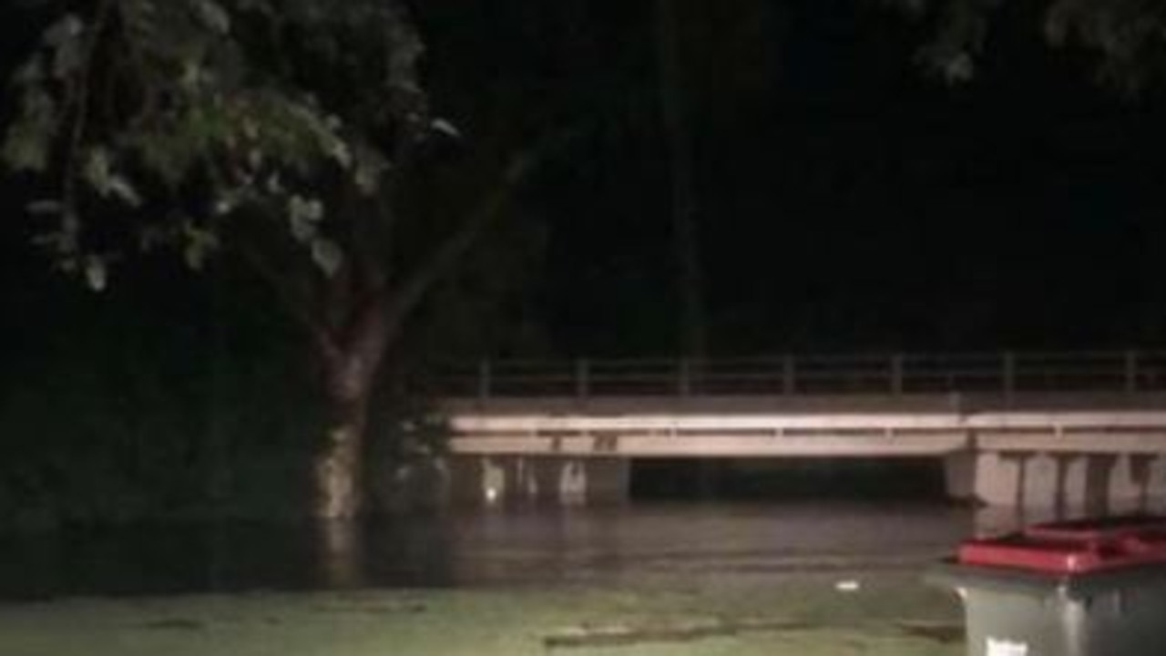 Rising floodwaters in the town of Inglewood, east of Goondiwindi. Picture: Facebook