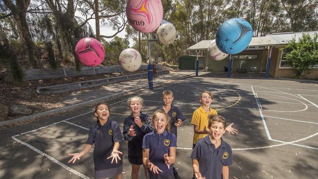 Le Tia, Eden, Sophie, Orlando, Brodie and Cooper from the Whittlesea and District Netball Association. Picture: Rob Leeson.