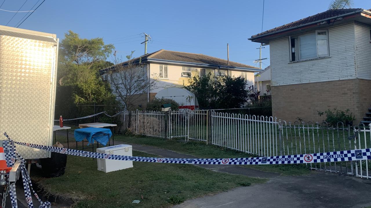 Police are back at the Upper Mount Gravatt home where Angela Silk was found dead on Monday night. Picture: Danielle Buckley