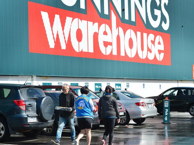 Busy at Bunnings in Box Hill, car park full.Picture : Nicki Connolly