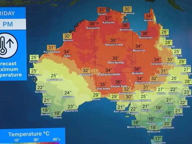 The bureau of meteorology predicts a cluster of unusually warm weather beginning from August 23, 2024. Picture: BoM