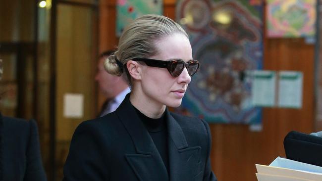 Kelsea Doyle outside Downing Centre Courts, today. Her husband Matthew Doyle is currently in custody Picture: Justin Lloyd