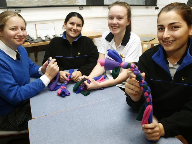 Ashley Ruben, Mia Bojidarov, Caitlin O'Rourke and Bianca Tauszik believe in the power of paying it forward. Picture: John Appleyard