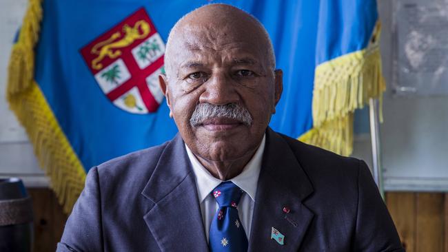 Former Fijian prime minister Sitiveni Rabuka will run for office next year in an election that is shaping up as a turning point in China’s efforts to dominate the South Pacific. Picture: The Australian