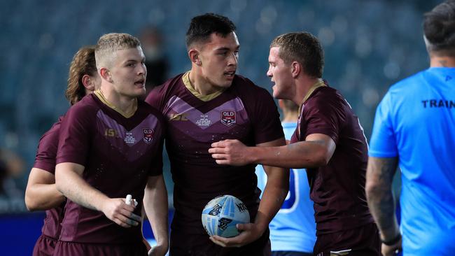 Tino Fa'asuamaleaui scores during the Under 18's Origin game between Queensland and NSW at the MCG in Melbourne. Pics Adam Head