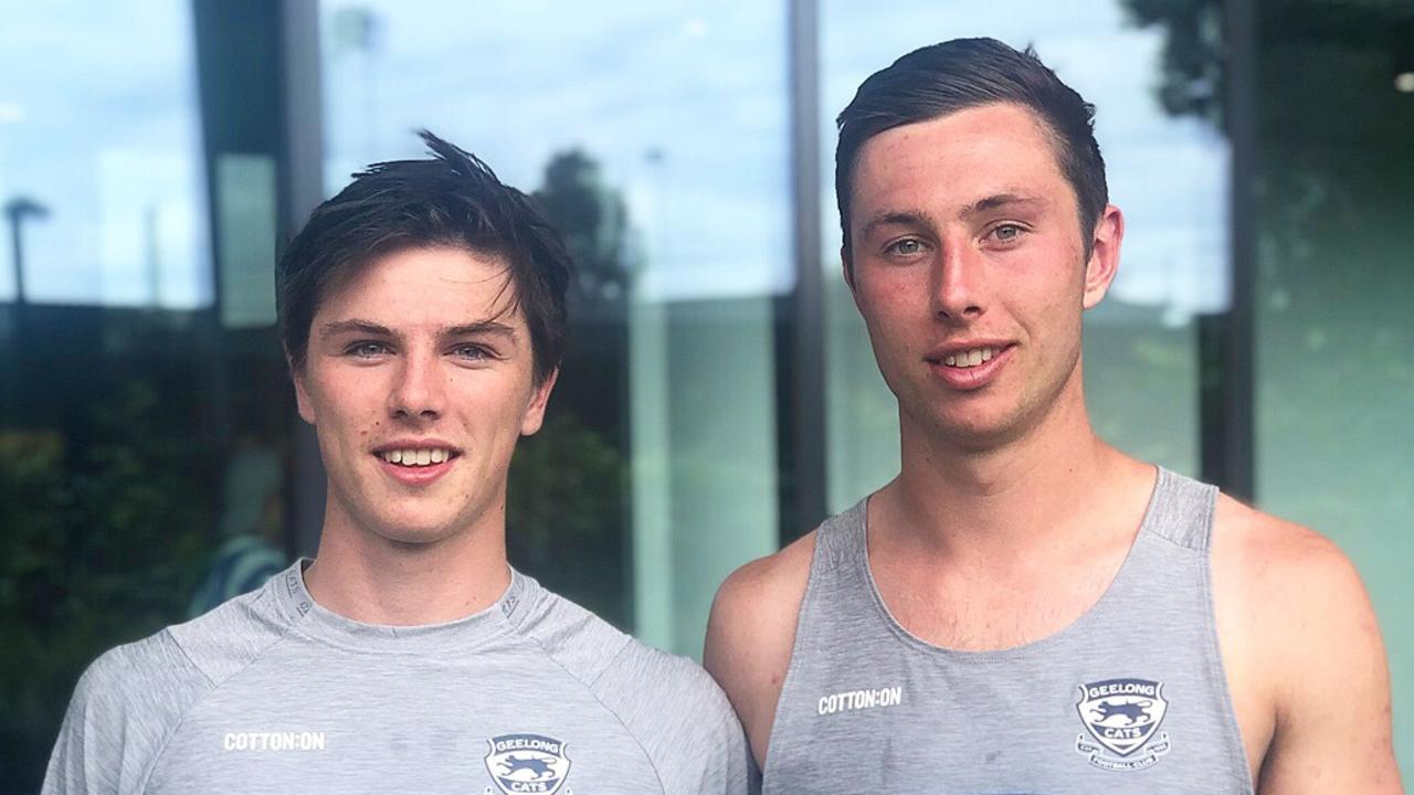 Ollie (left) and Jack Henry will both play for Geelong in 2023. Picture: Geelong Cats Facebook