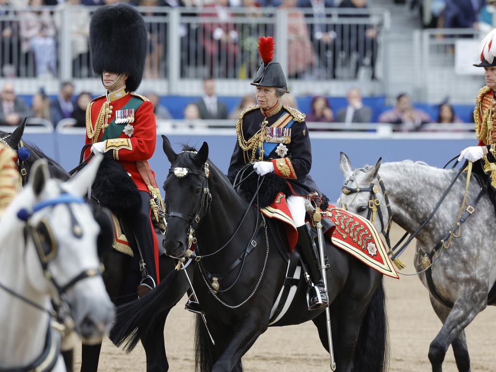 Princess Anne rode during the Trooping the Colour at Horse Guards Parade shortly before the injury. Picture: Getty Images