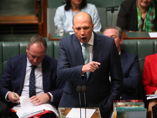 Home Affairs Minister Peter Dutton’s ‘ham-fisted’ attempted coup is to blame for the government’s ‘terminal’ position. Picture: Kym Smith