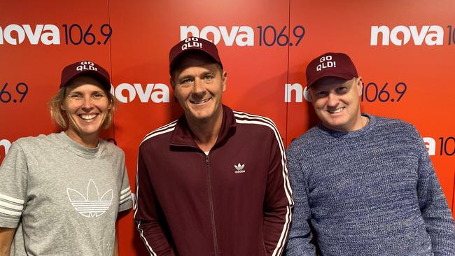 Nova 106.9 breakfast hosts Susie O'Neill, Ash Bradnam and David "Luttsy" Lutteral. Picture: Supplied.