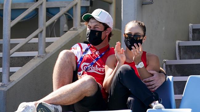 Ash Barty was an interested observor during the match.