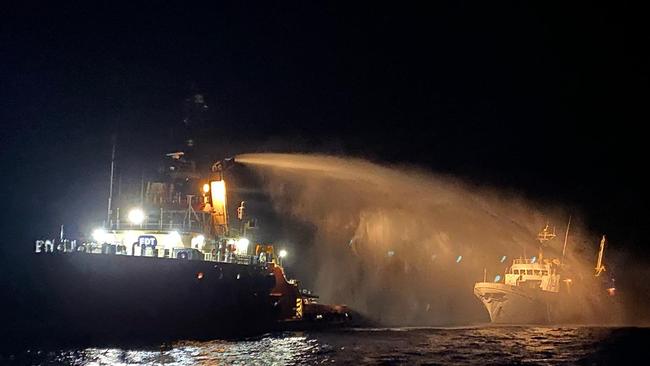 The Freedom Flotilla Coalition ship Conscience ‘came under direct attack’ off the coast of Malta en route to Gaza on May 2, the group said. Picture: Malta Government Press Office/AFP