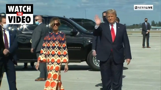 Melania arrives in Florida in dramatic $5290 Gucci dress (ABC News)