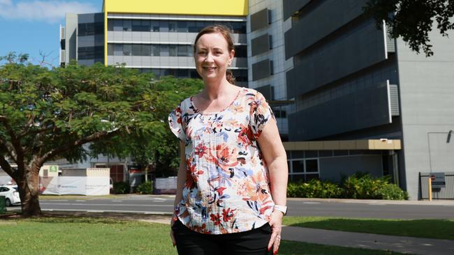 Queensland health Minister Yvette D'Ath in front of the Cairns Hospital. Photo: Brendan Radke