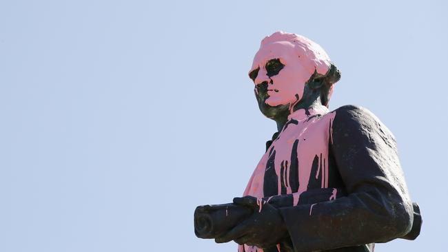 Woke in fright: Captain Cook gets an extreme makeover from the woke folk. Picture: Getty Images