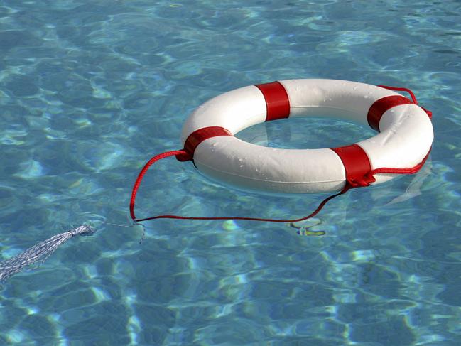 Pool safety ... a proper pool fence can prevent drowning. Left: Have a state-approved chart and some safety equipment.