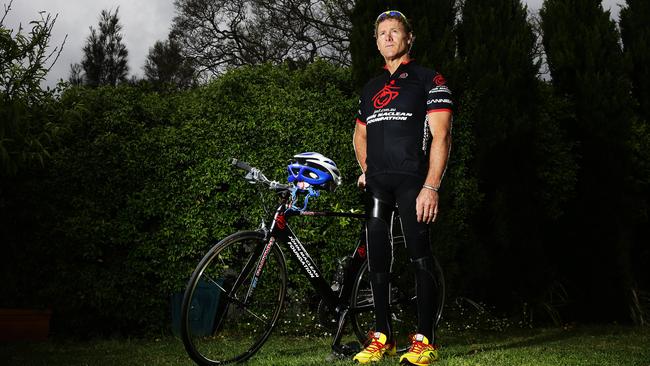 John pictured with his bike at his home in Haberfield, Sydney. (Brett Costello)