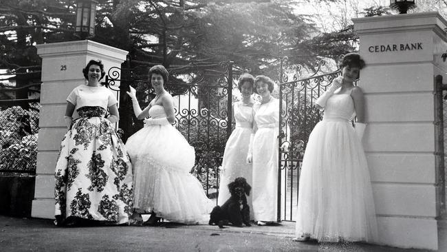 Ladies dressed up for the ball, pictured at Wahroonga, in 1961. Picture: Supplied