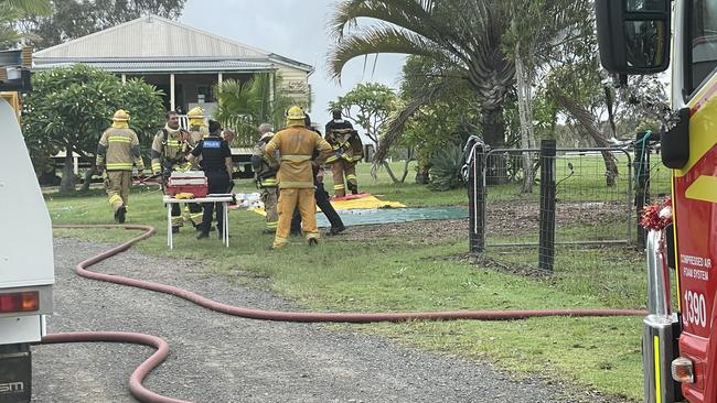 The scene of a house fire at Booral.