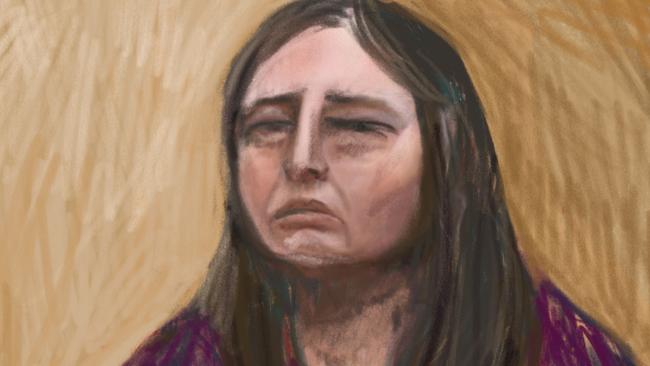 MORWELL, AUSTRALIA- NewsWire Photos JUNE 2, 2025: Court sketch of accused mushroom cook killer Erin Patterson in the Supreme Court, Latrobe Valley. Picture: NewsWire / Anita Lester
