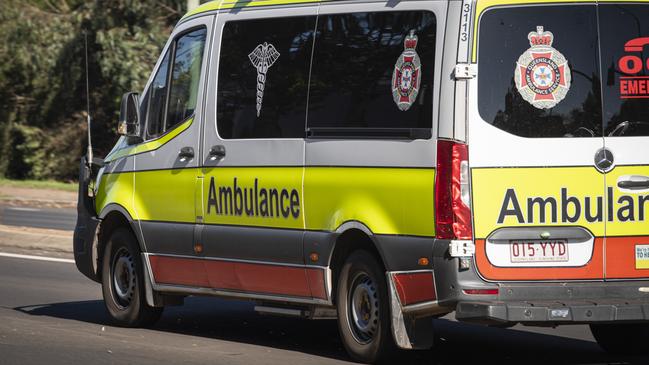 Paramedics rushed a pedestrian to Sunshine Coast University Hospital in a critical condition following a crash in Mooloolaba. Picture: Kevin Farmer