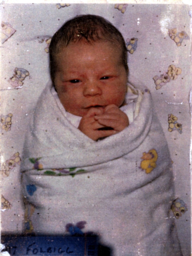 Caleb Folbigg on the day of his birth, he died 19 days later in 1989.