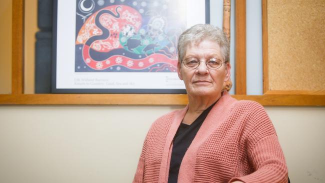 Tasmanian aboriginal elder who was taken from her mother and placed in an orphanage in Victoria, Sharon Holbrook. Picture: PATRICK GEE