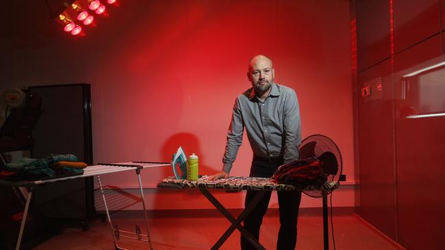 Professor Ollie Jay, director of the Heat and Health Research Centre at the University of Sydney, inside the ‘climate chamber’. Picture: John Feder/The Australian.