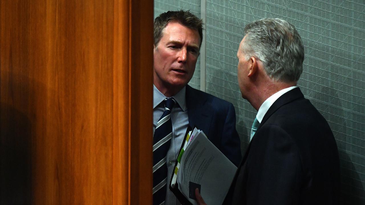 Attorney-General Christian Porter and Opposition industrial relations spokesman Tony Burke in Question Time on Monday. Picture: Sam Mooy/Getty Images