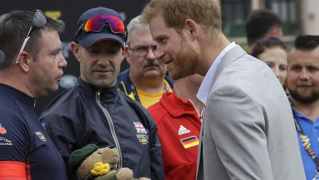 Prince Harry made an impression on the competitors. Picture: AP Photo/Kirsty Wigglesworth)